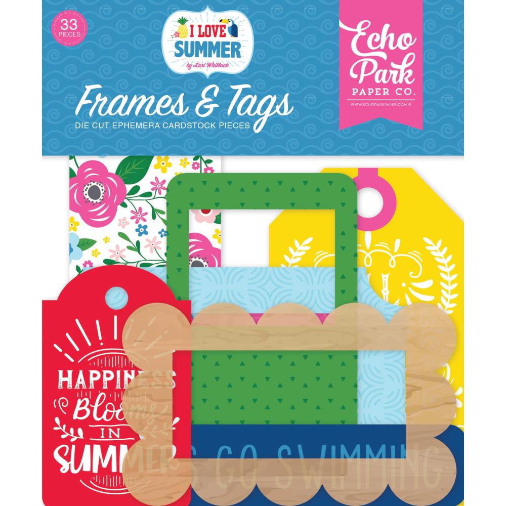 Echo Park I Love Summer Cardstock Ephemera Frames and Tags - Scrap Of Your Life 