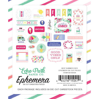 Echo Park Best Summer Ever Cardstock Ephemera  Icons - Scrap Of Your Life 