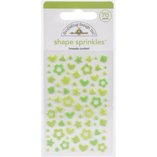 Doodlebug Designs - Sprinkles Adhesive Enamel Shapes - Limade Confetti - Scrap Of Your Life 