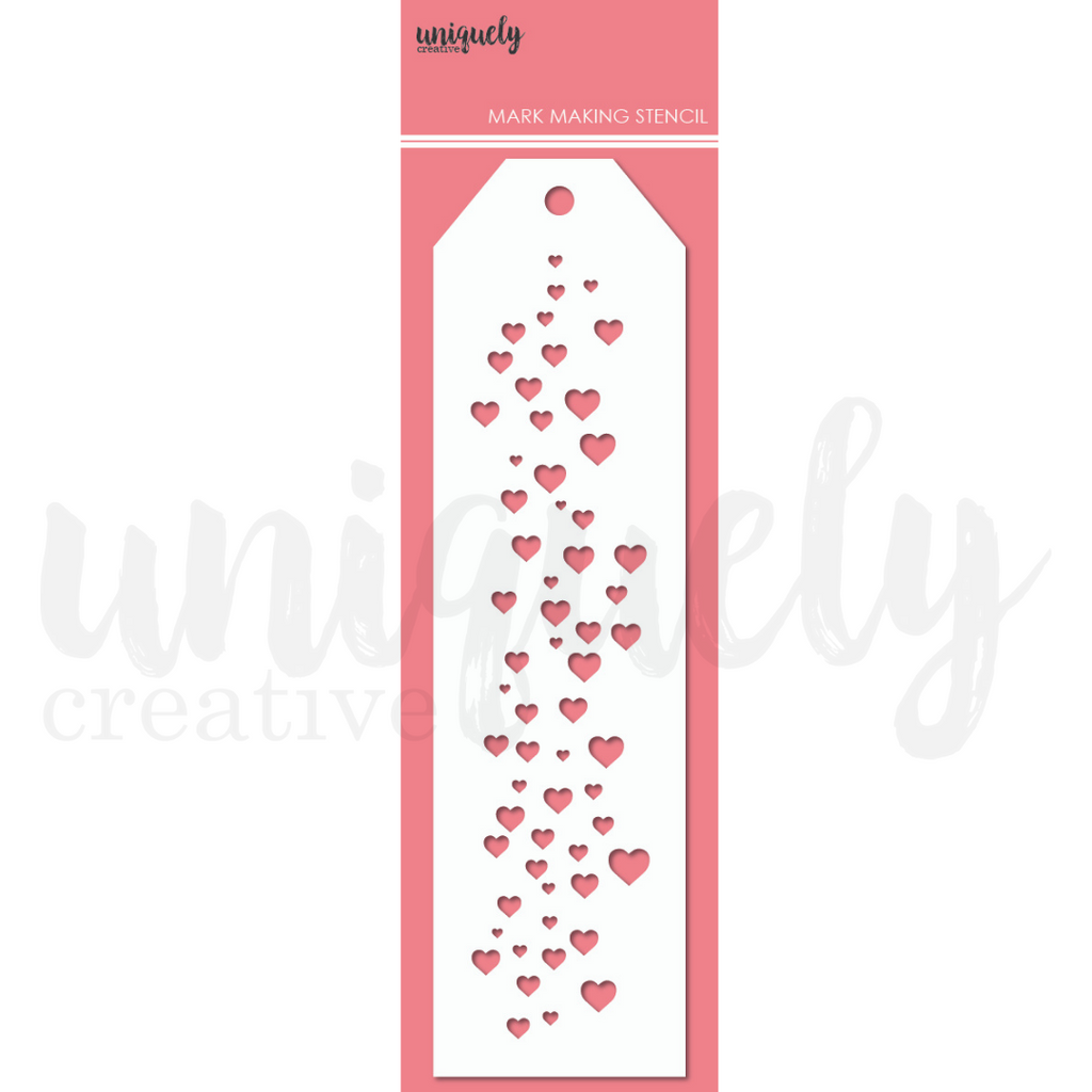 Uniquely Creative - Mark Making Stencil -  Floating Hearts - Scrap Of Your Life 