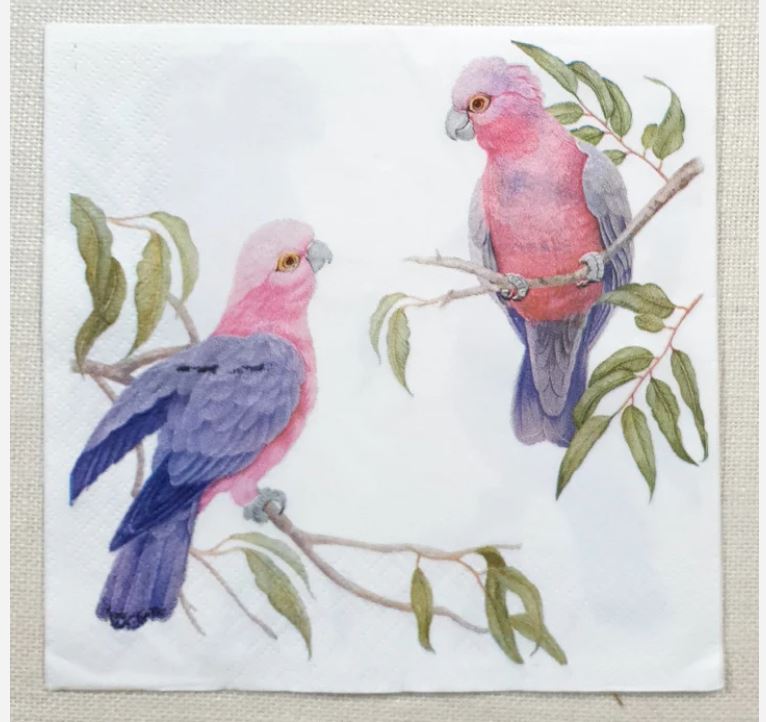 Serviette - Pink Parrots - Scrap Of Your Life 