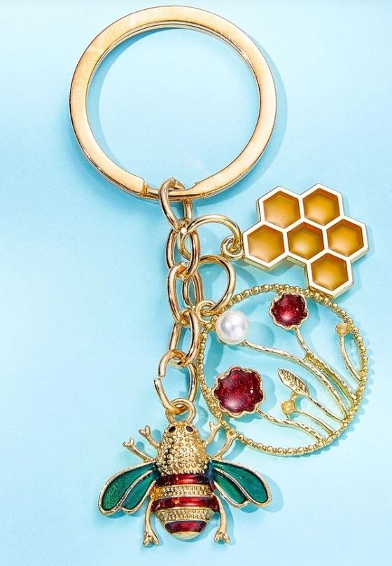 Studio Boutique -  Gold Keyring Delightful Bees - Scrap Of Your Life 