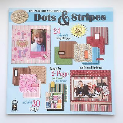 Hot Off The Press Paper Pazazz Dots and Stripes 12" x 12" Scrapbooking Paper - Scrap Of Your Life 