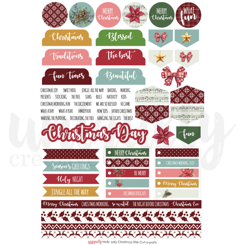 Uniquely Creative - Holly Jolly Christmas - Cut-a-Parts - Scrap Of Your Life 