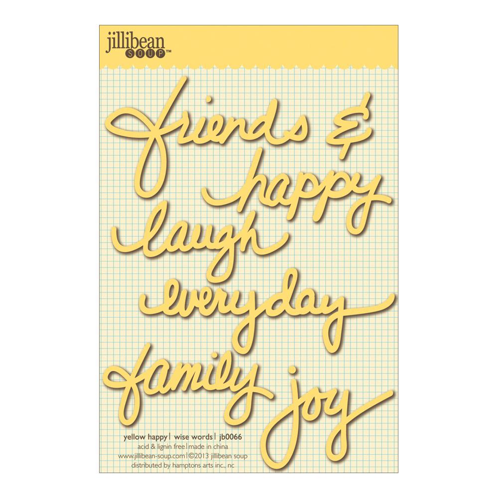 Jillibean Soup Wise Word Cardstock Stickers Yellow Happy - Scrap Of Your Life 