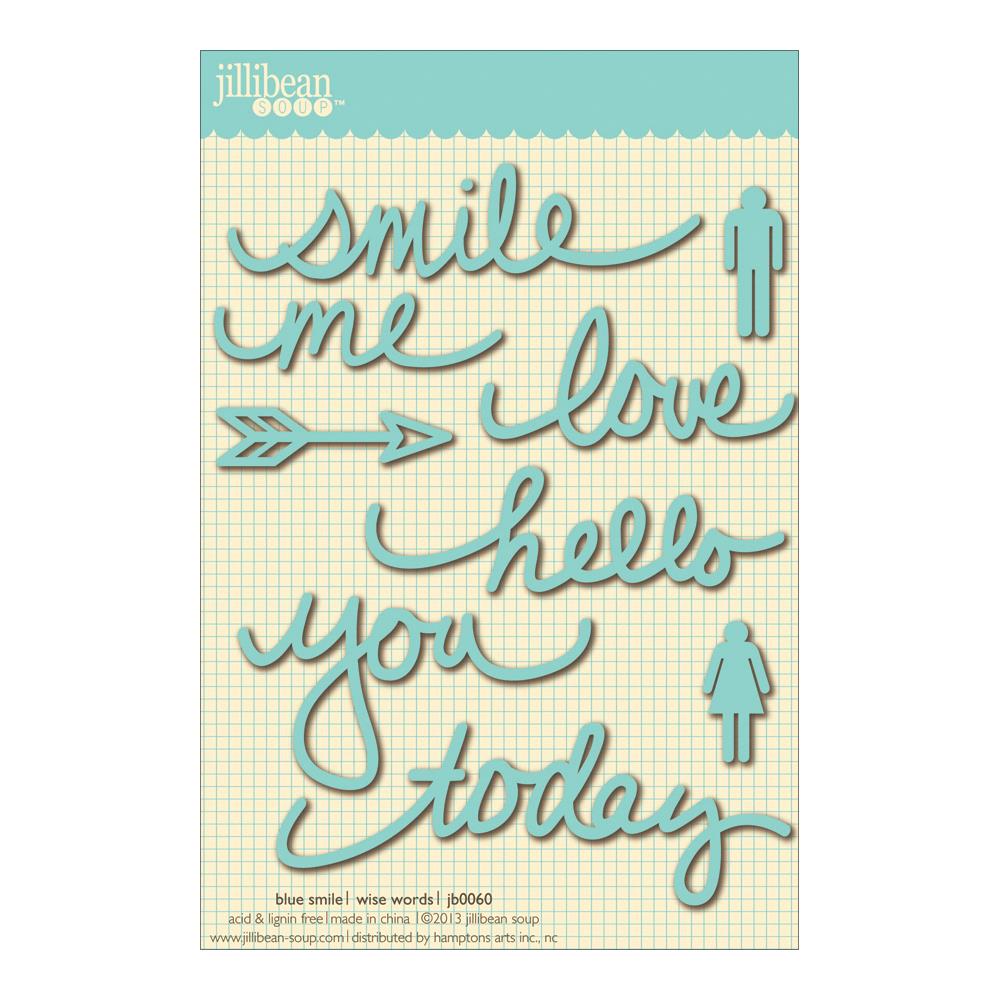 Jillibean Soup Wise Word Cardstock Stickers Blue Smile - Scrap Of Your Life 