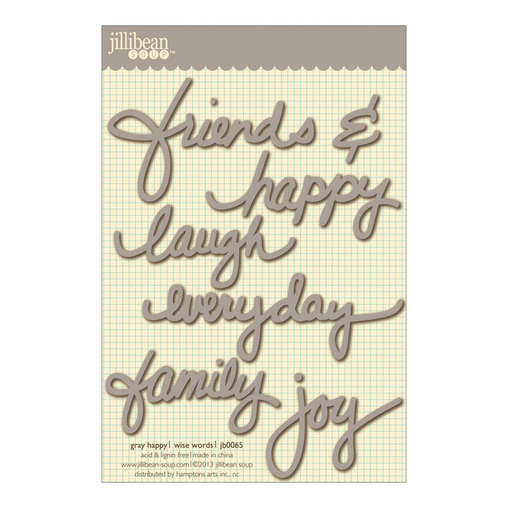 Jillibean Soup Wise Word Cardstock Stickers Grey Happy - Scrap Of Your Life 