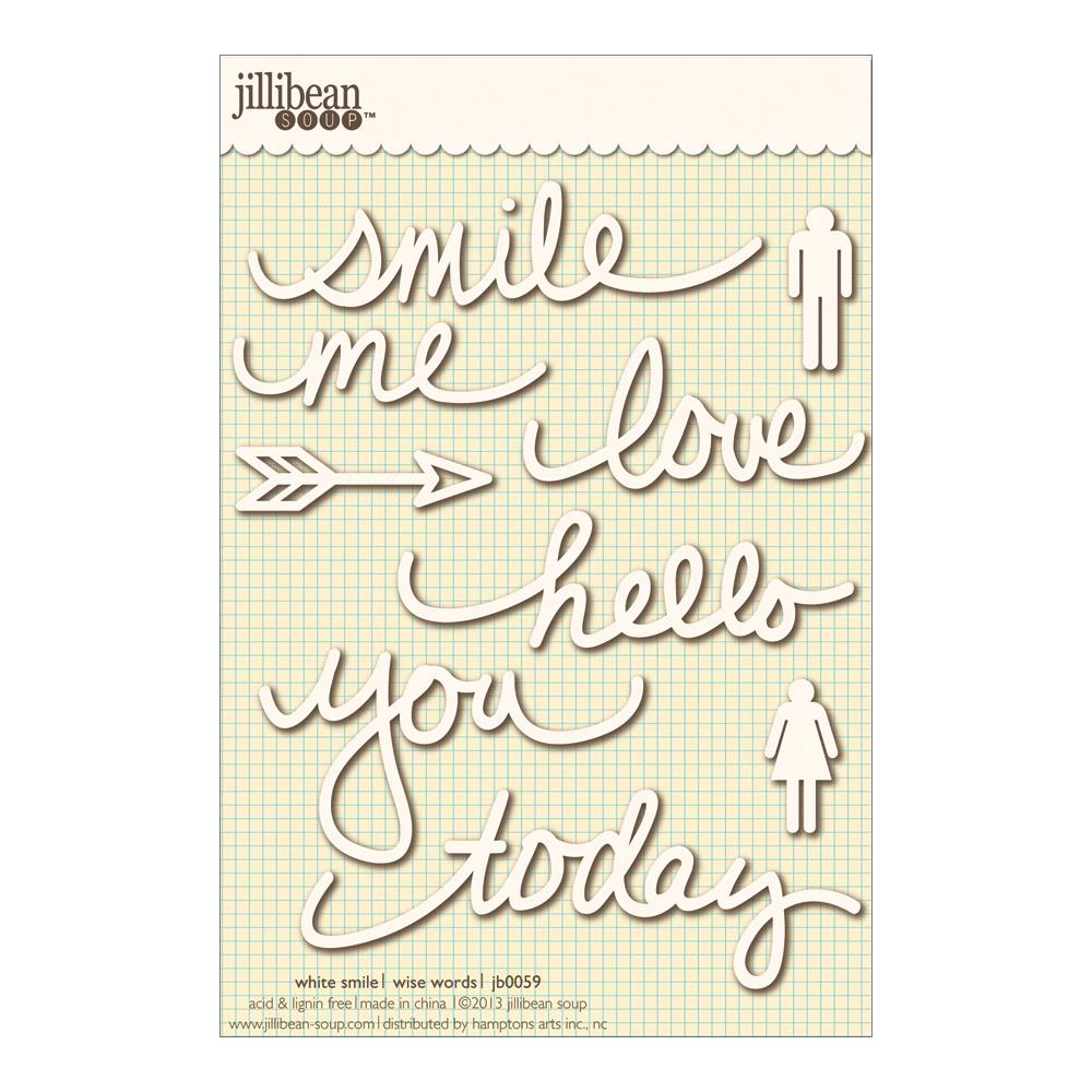 Jillibean Soup Wise Word Cardstock Stickers White Smile - Scrap Of Your Life 
