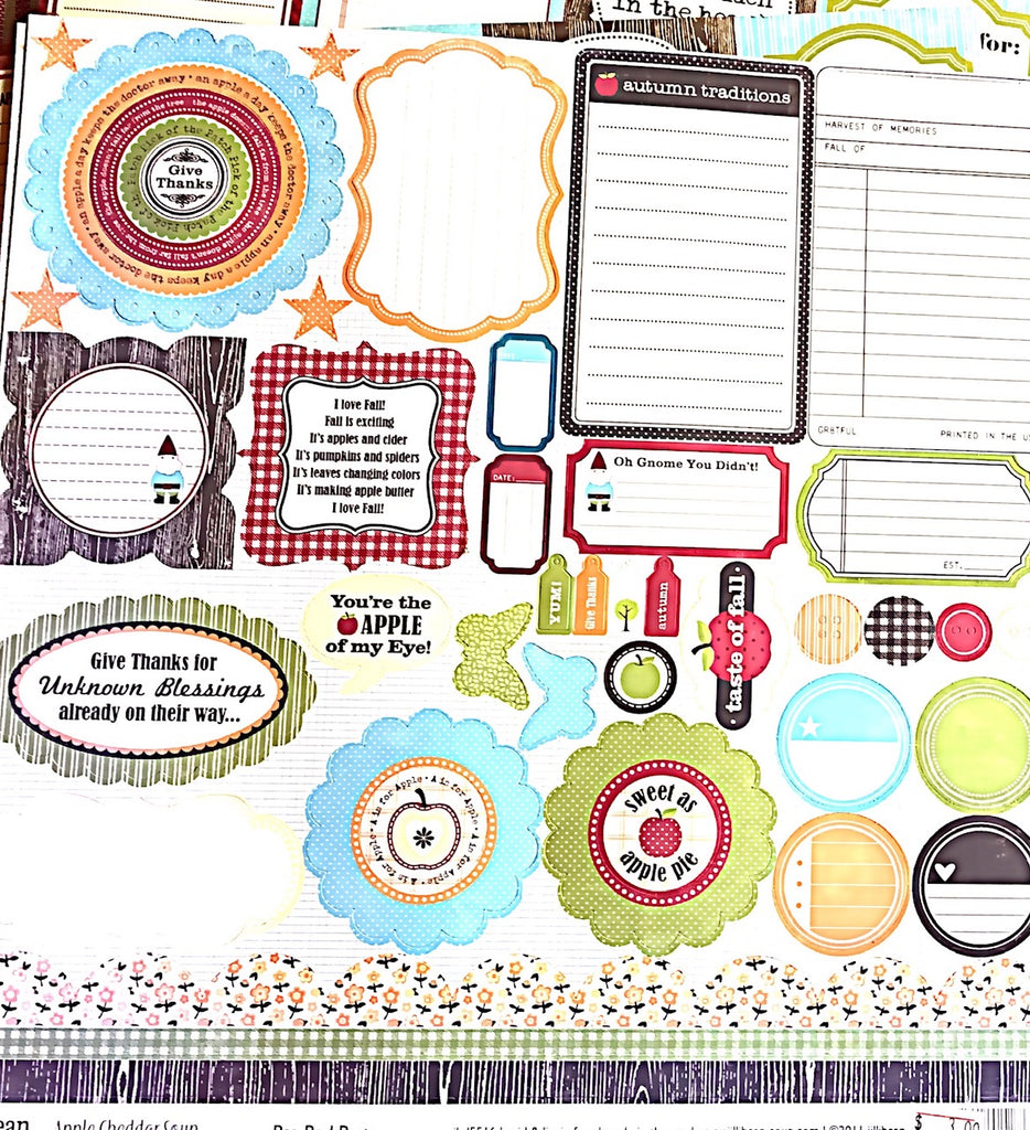 Jillibean Soup - Apple Cheddar Soup  Collection - Pea Pot Parts Cardstock Stickers - Scrap Of Your Life 