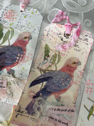 Serviette - Pink Parrots - Scrap Of Your Life 