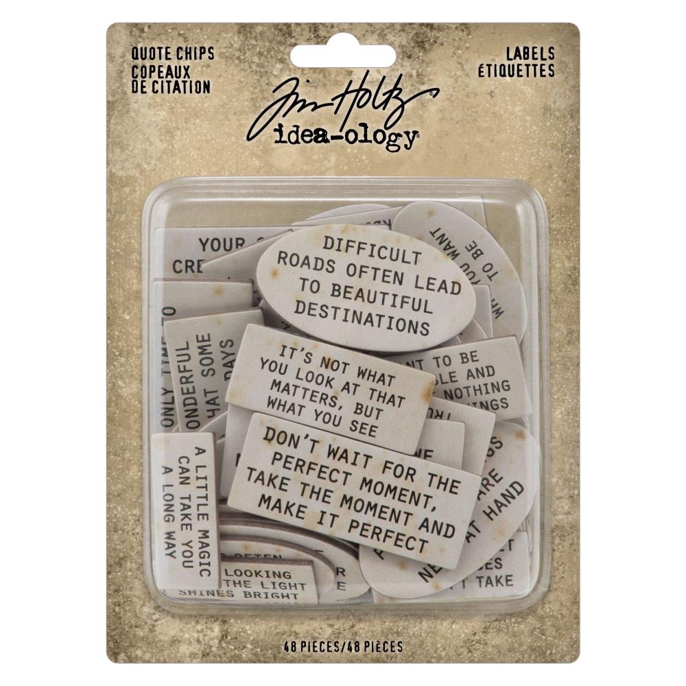 Tim Holtz Idea-Ology Chipboard Quote Chips Labels - Scrap Of Your Life 