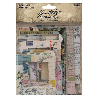 Tim Holtz Idea-Ology Stitched Collage Layered Frames 12pkg - Scrap Of Your Life 