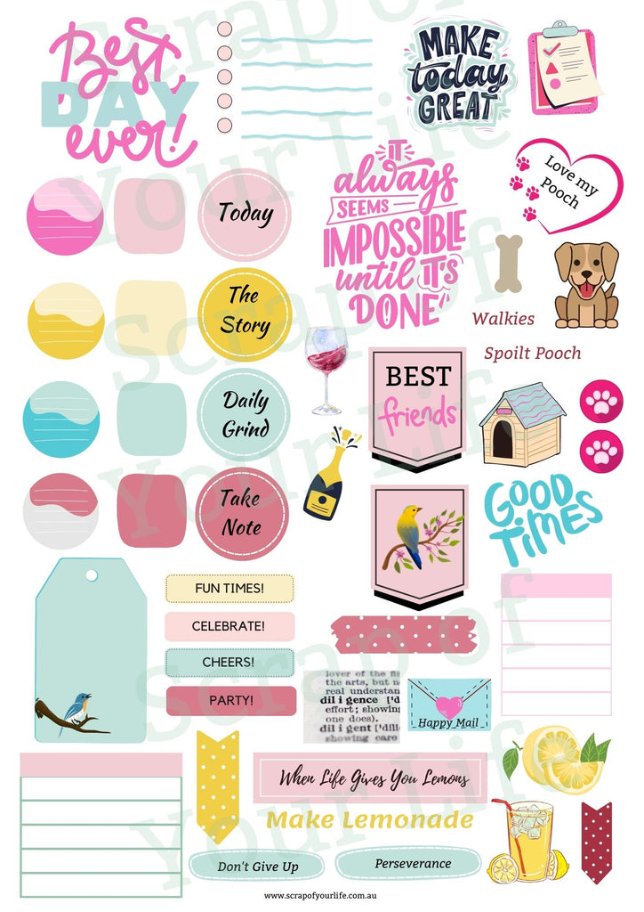 Heidi Swapp Stop the Blur Free Printable for downloading and fussy cutting. Co-ordinates with the Heidi Swapp monthly Stop the Blur Class