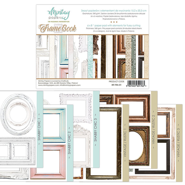 Mintay - 6 X 8 Window Element Book - Frames - Scrap Of Your Life 