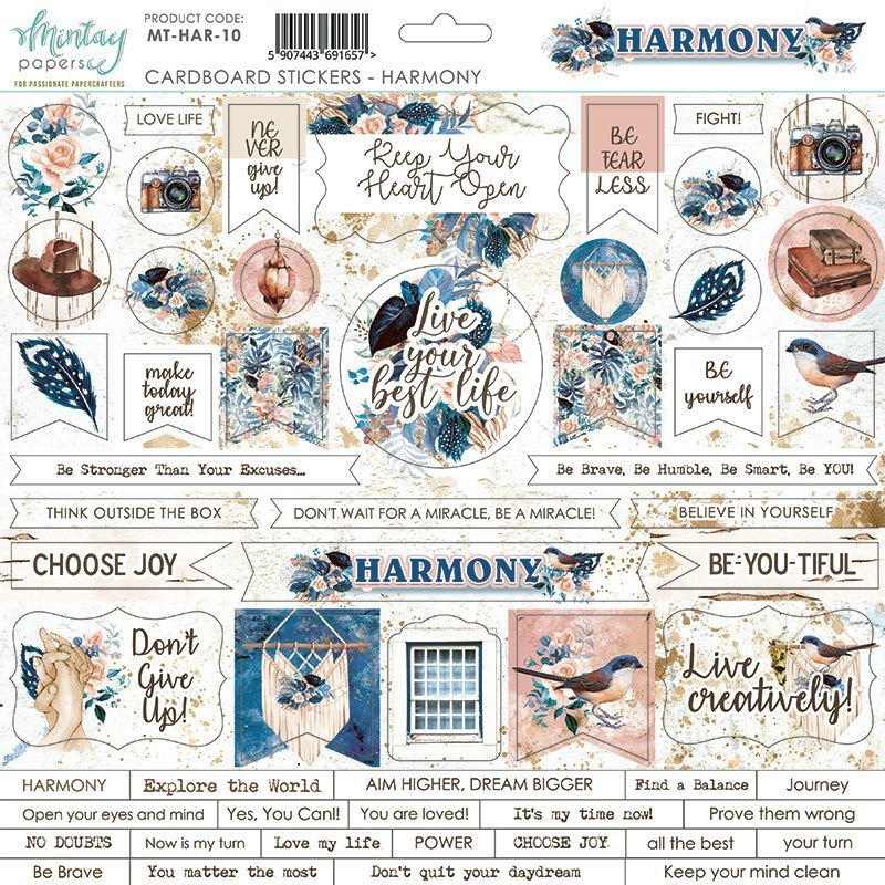 Mintay - Harmony Chipboard Stickers - Scrap Of Your Life 