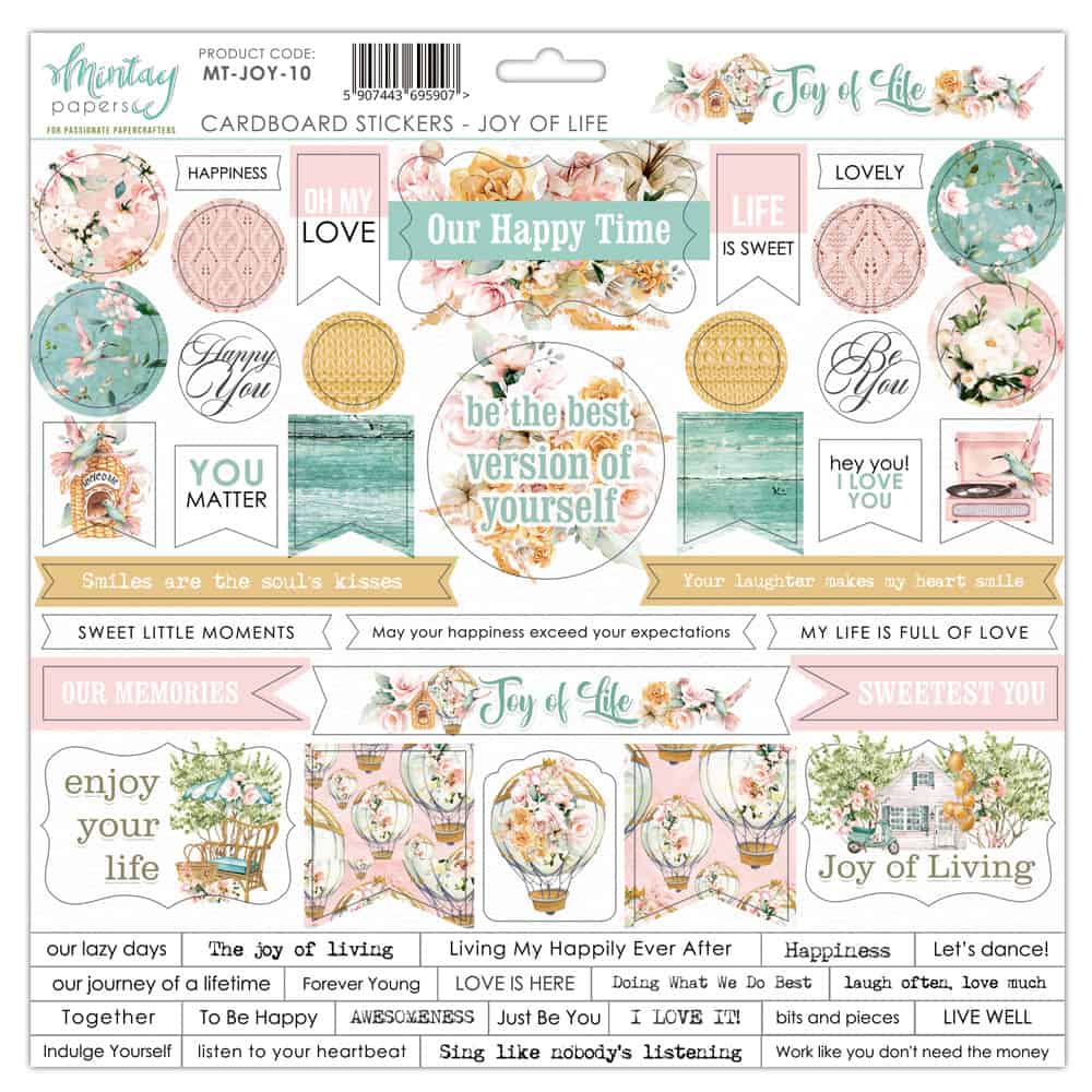 Mintay - Chipboard Stickers - Joy of Life - Scrap Of Your Life 
