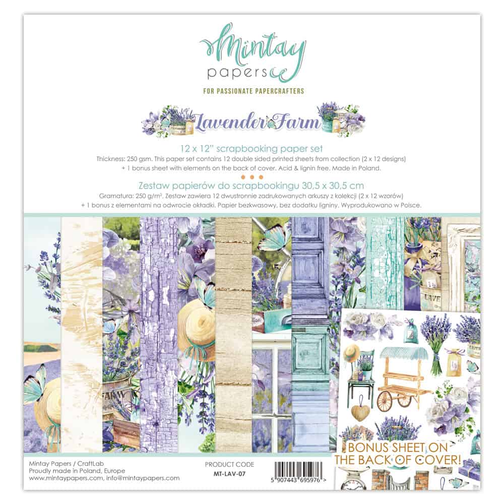 Mintay - 12" x 12"  Paper Collection - Lavender Farm - Scrap Of Your Life 