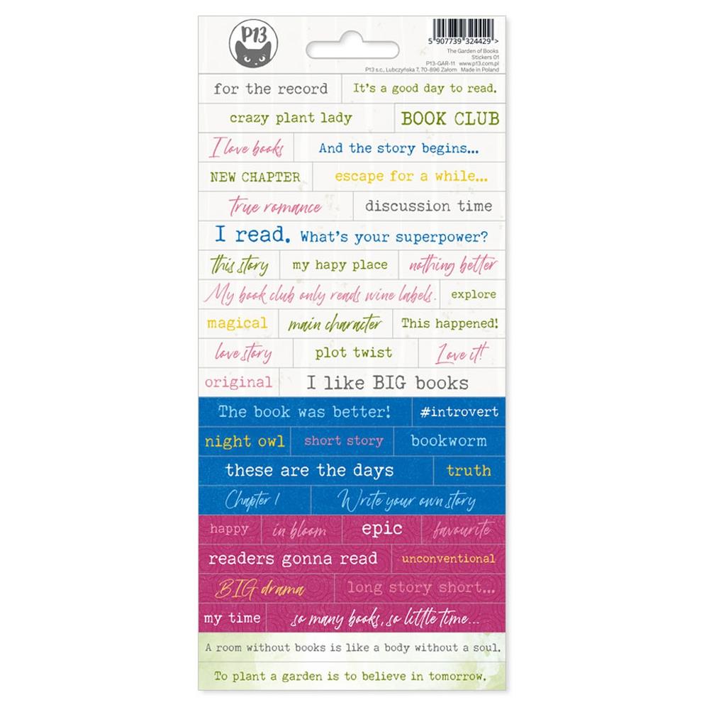 P13 Garden of Books Stickers - Scrap Of Your Life 