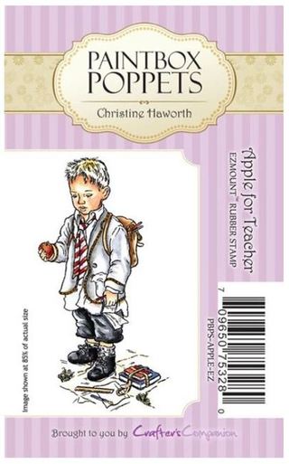 Crafters Companion Paintbox Poppets Unmounted Stamps - Apple for Teacher - Scrap Of Your Life 
