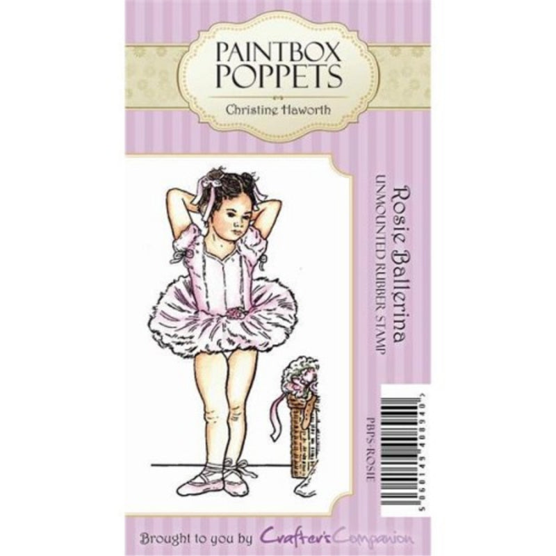 Crafters Companion Paintbox Poppets Unmounted Stamps - XRosie Ballerina - Scrap Of Your Life 