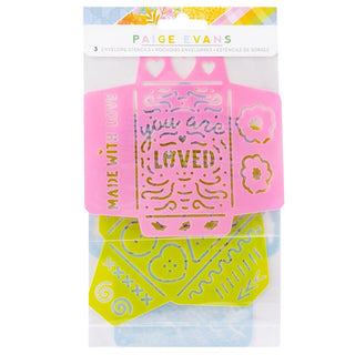 Paige Evans Garden Shoppe Mini Envelope Stencils 3/Pkg - Scrap Of Your Life 