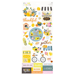 Paige Evans Garden Shoppe Stickers 6"X12" Accents & Phrases W/Copper Foil Accents Sheet 98/Pkg - Scrap Of Your Life 
