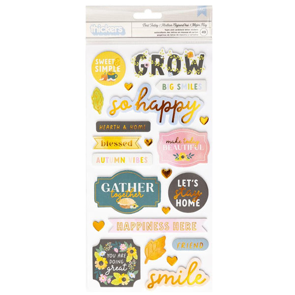 Copy of Paige Evans Garden Shoppe Thickers Stickers - Best Today Phrase W/Copper Foil Accents 49pkg - Scrap Of Your Life 