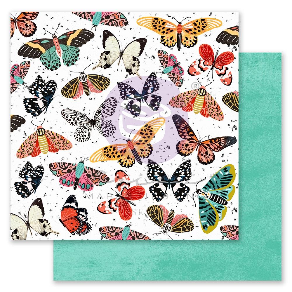 Prima - Painted Floral Double-Sided Cardstock 12 x 12 inch Butterflies Galore - Scrap Of Your Life 