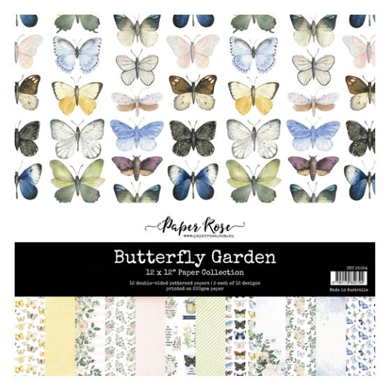 Paper Rose Studio - 12 x 12 inch Paper Collection - Butterfly Garden - Scrap Of Your Life 