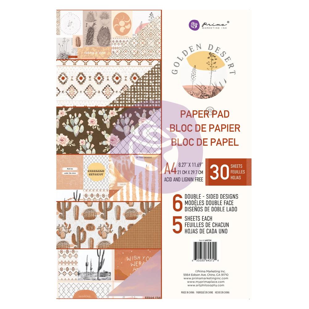 Prima Marketing - Golden Desert - Double-Sided Paper Pad A4 30/Pkg - Scrap Of Your Life 