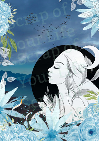 Printable Art Journalling - Lady of the Sky - Scrap Of Your Life 