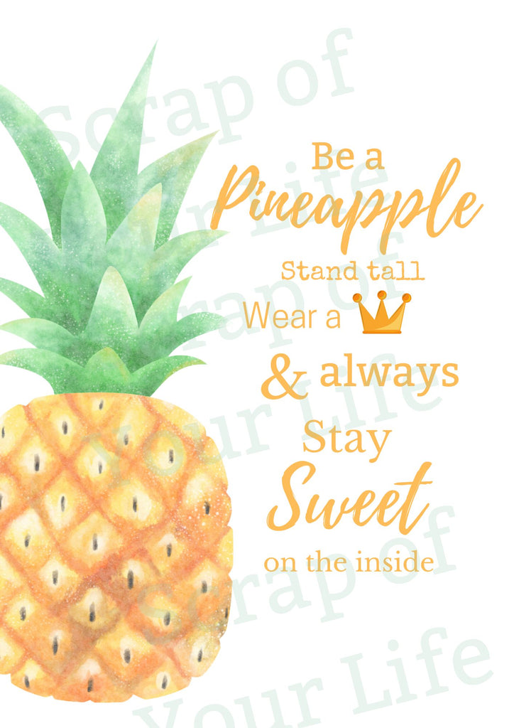 Printable - Be a Pineapple Colour - Scrap Of Your Life 
