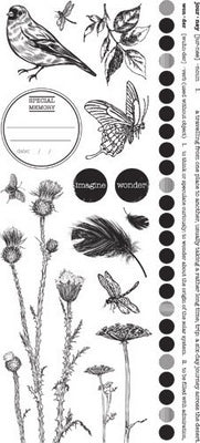 Kaisercraft - Secret Bird Society  - Black and White Rubons - Scrap Of Your Life 
