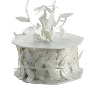 Barama Ribbon - Satin Leaves - Bridal White - Scrap Of Your Life 