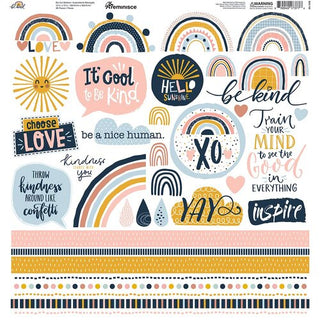 Reminisce - Be Kind Collection - 12 x 12 Elements Sticker - Scrap Of Your Life 
