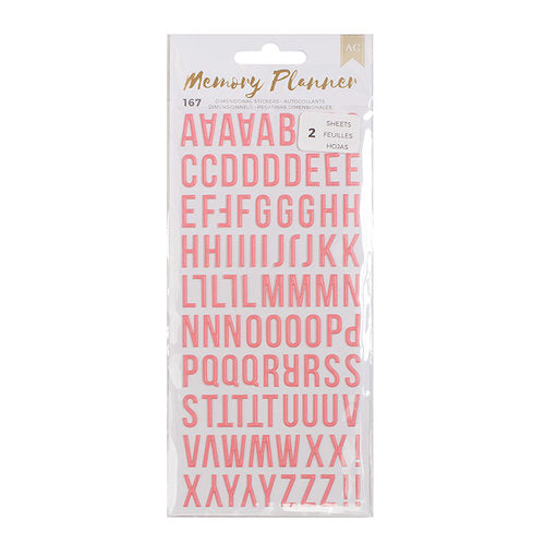 American Crafts - Memory Planner Collection - Puffy Alphabet Stickers - Scrap Of Your Life 