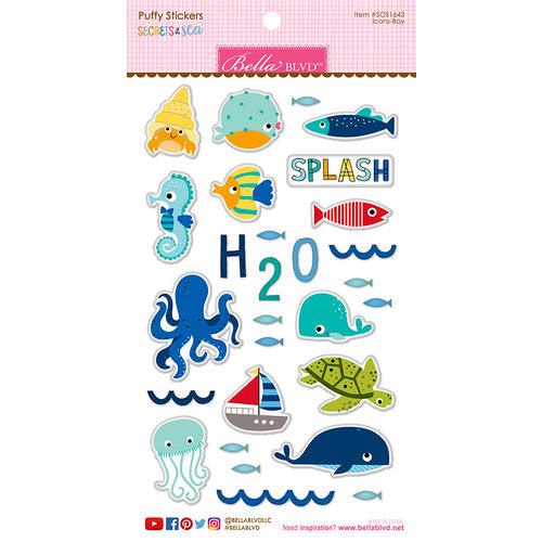 Bella Blvd Secrets of the Sea Puffy Stickers Boy - Scrap Of Your Life 