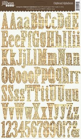 Jillibean Soup Chipboard Alphabeans Newsprint - Scrap Of Your Life 