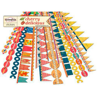 Sassafras Lass - Cherry Delicious Collection - 12 x 12 Cardstock Stickers - Flag Banners - Scrap Of Your Life 