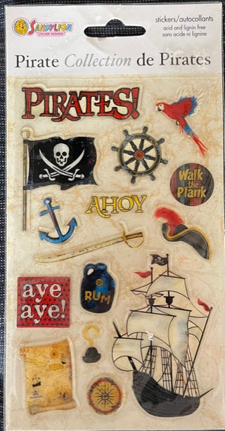 Sandylion - Sandylion Puffy Stickers - Pirate - Scrap Of Your Life 