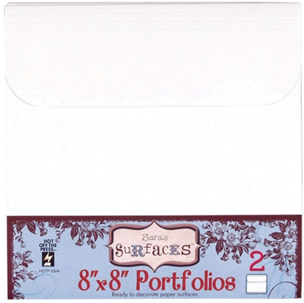 Hot Off The Press Sara's Surfaces 8 Inch by 8 Inch Portfolio, White 2/Package - Scrap Of Your Life 