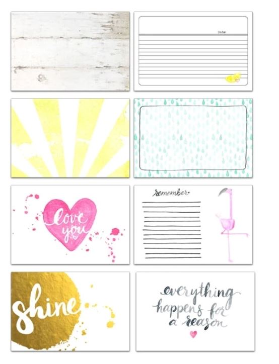 Pretty Little Studio - Shine Collection - 4 x 6 Journaling Cards - Scrap Of Your Life 