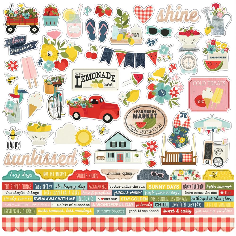 Simple Stories - Summer Farmhouse Collection - Cardstock Stickers Combo - Scrap Of Your Life 
