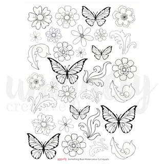 Uniquely Creative - Something Blue Watercolour Cut-a-Part Sheet A4 - Scrap Of Your Life 