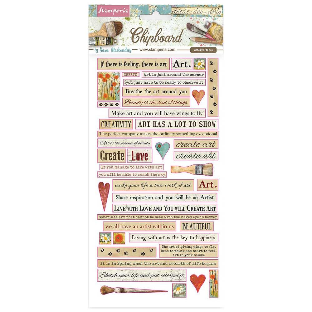 Stamperia -  Atelier Des Arts - Adhesive Chipboard  Quotes - Scrap Of Your Life 