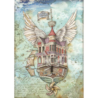 Stamperia - Vintage Rice Paper A4 - Flying Ship - Lady Vagabond - Scrap Of Your Life 