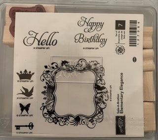 Stampin Up!  Elementary Elegance Wooden Stamp Set - Scrap Of Your Life 