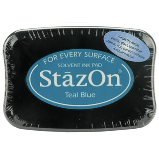 Tsukineko StazOn Solvent Ink Pad Teal Blue - Scrap Of Your Life 