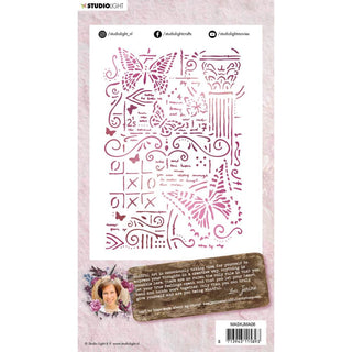 Studio Light - Jenine's Mindful Art 3.0 A6 Stencil No. 5 - Scrap Of Your Life 