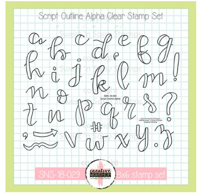 Sweet n Sassy - Clear Alphabet Stamp Set - Script Outline - Scrap Of Your Life 